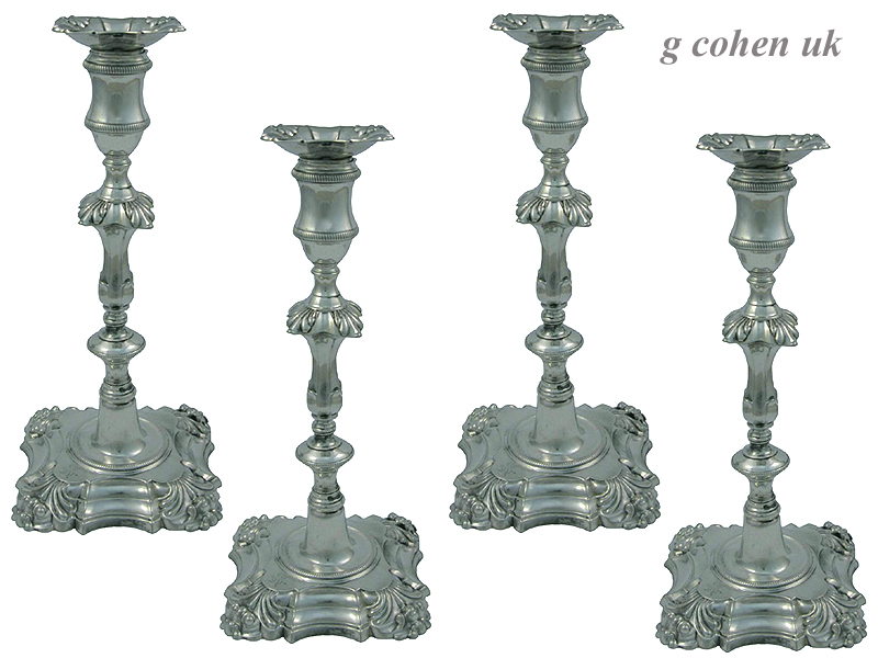 Set of 4 George III Candlesticks London 1761/2